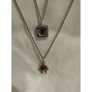 Love plug Vintage Necklace Set 1970s Two Strands Wear Both, Give One To Friend